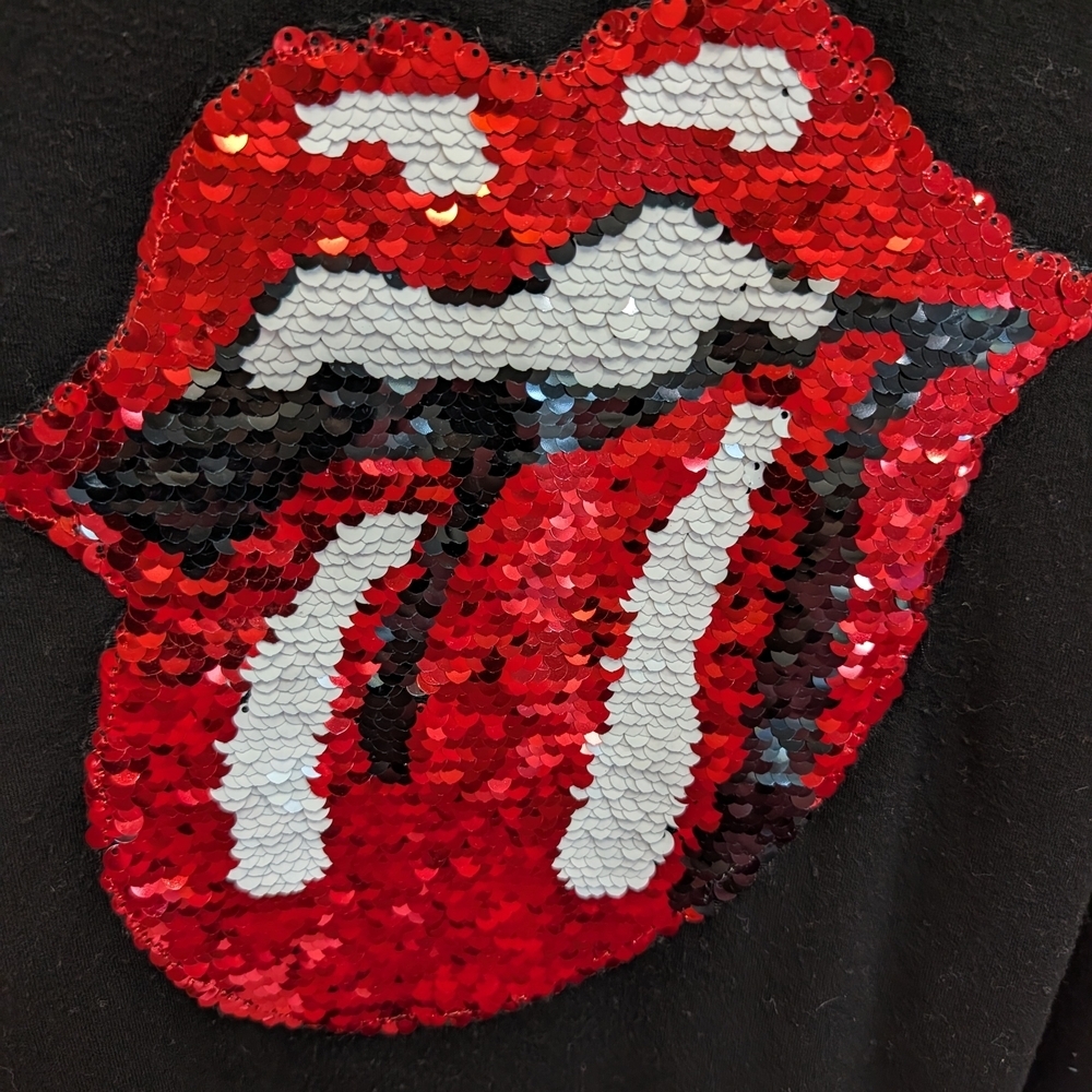 Judith March Red Sequin Lips Sweatshirt - Picture 3 of 4